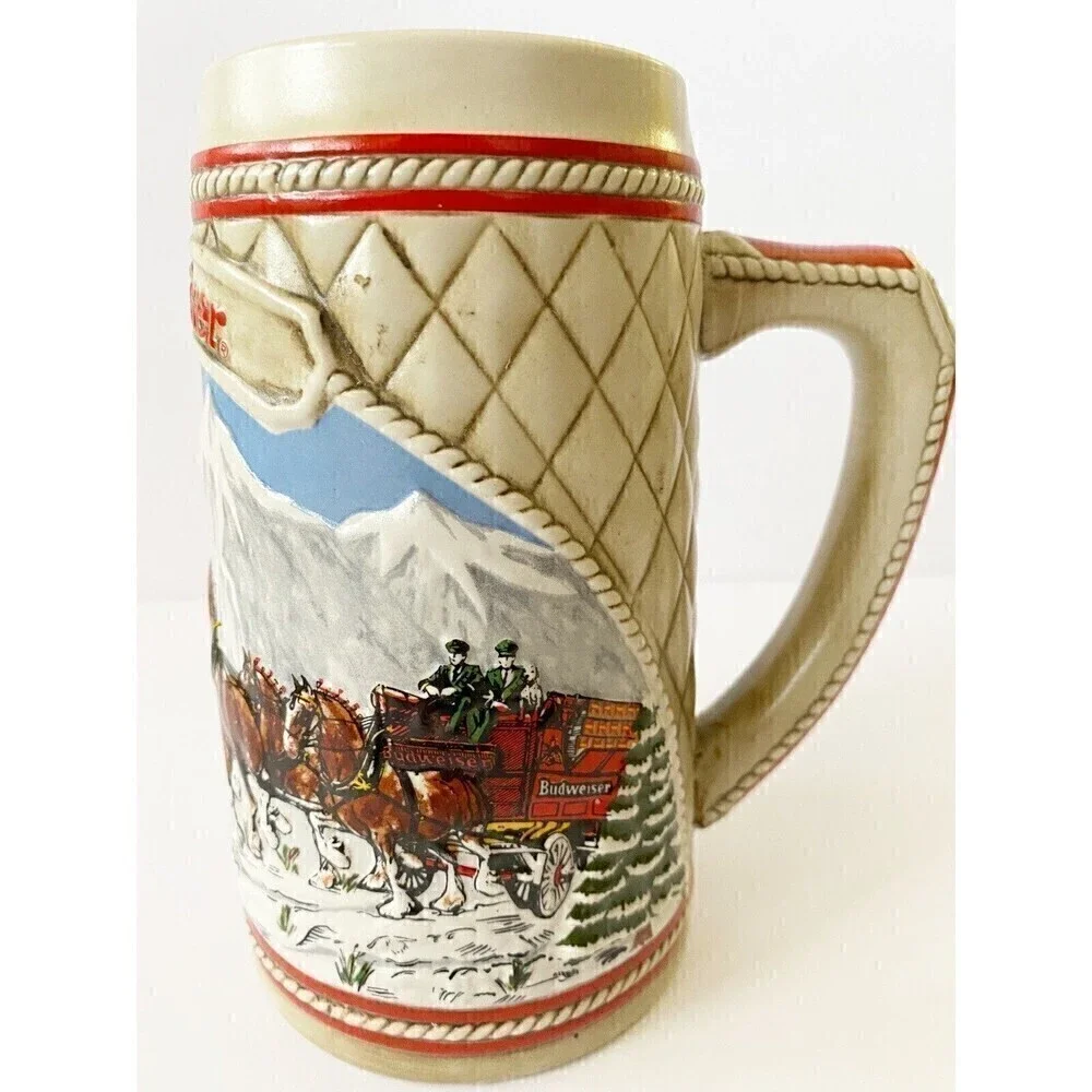 Anheuser Busch Budweiser Ceramic Beer Stein Clydesdales “A” Series Holiday Mug